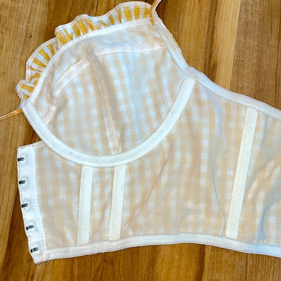 Out From Under yellow gingham corset top size M - Picture 8 of 10